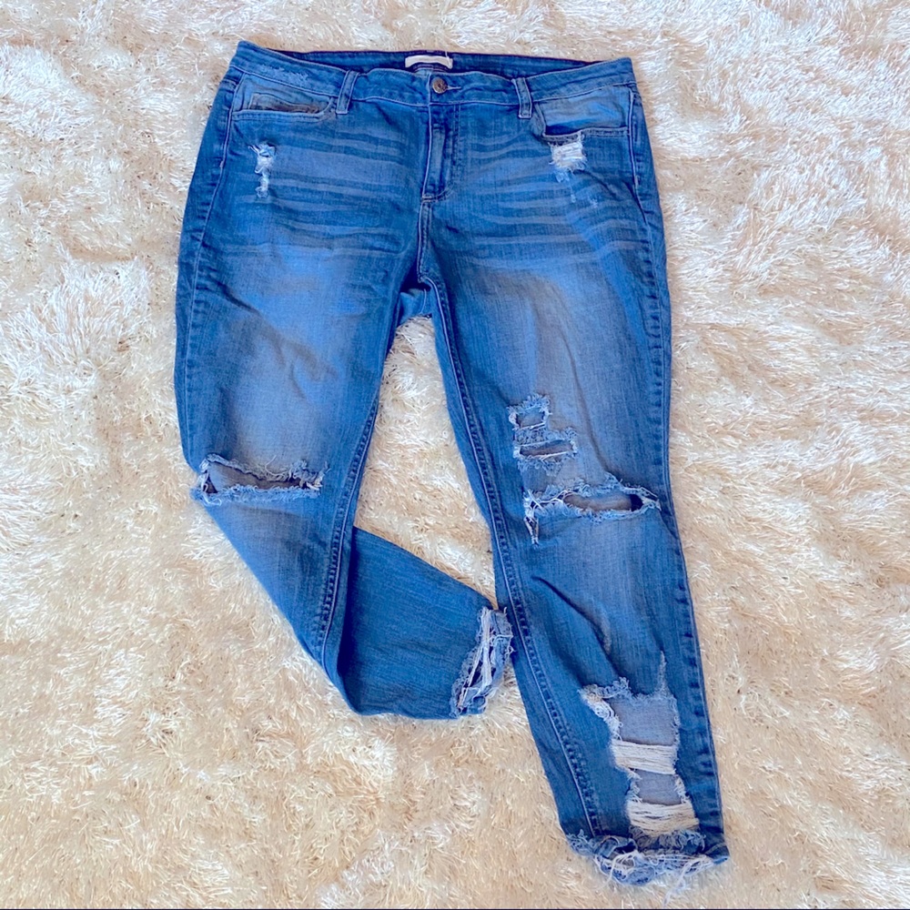 Destructed Rigid Denim Skinny